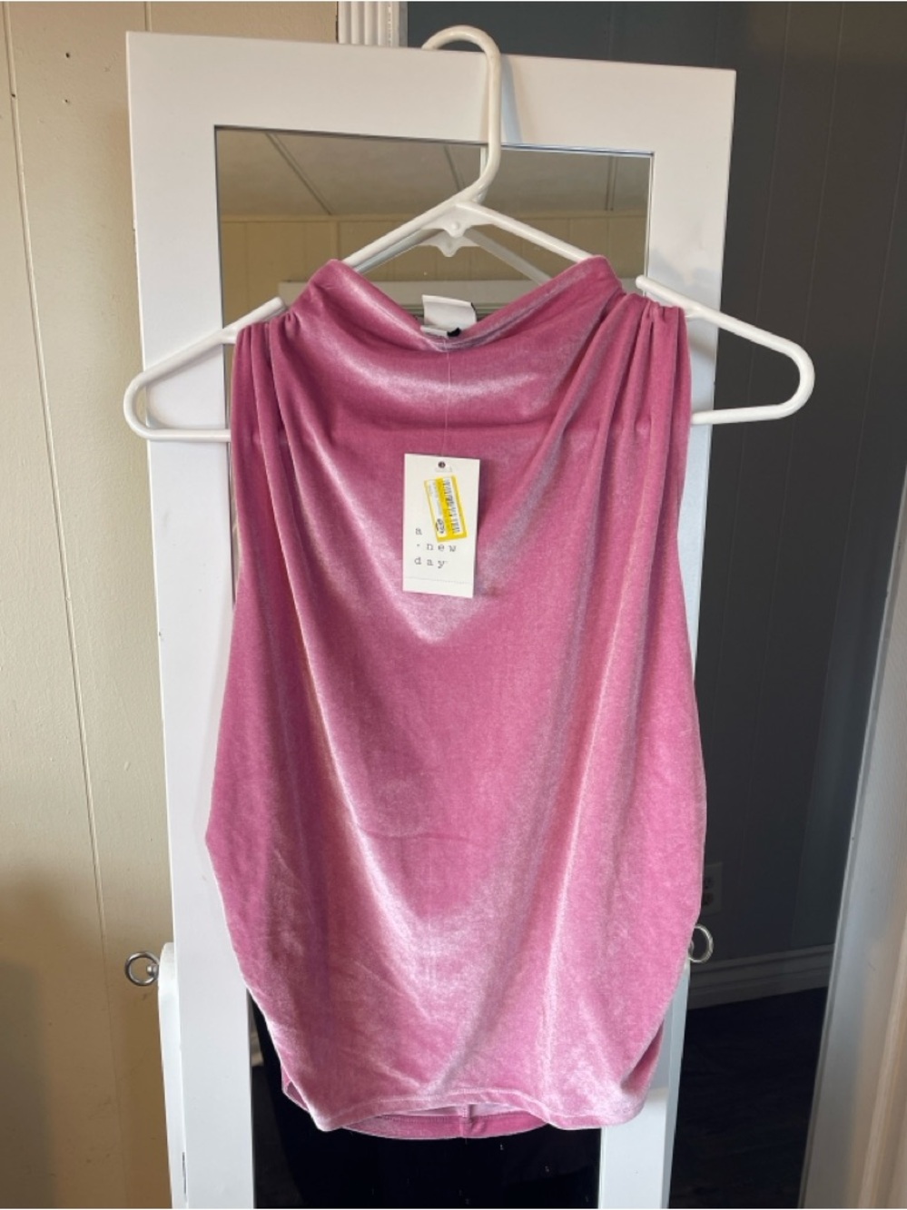a new day Pink Velvet Cowl Neck Camisole